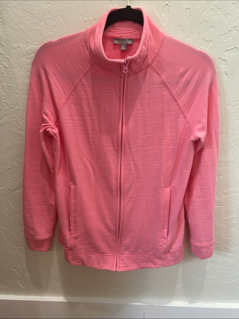 Talbots Coral Pink Full-Zip Bomber Jacket